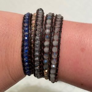 Victoria Emerson multi color wrap bracelet w/pouch